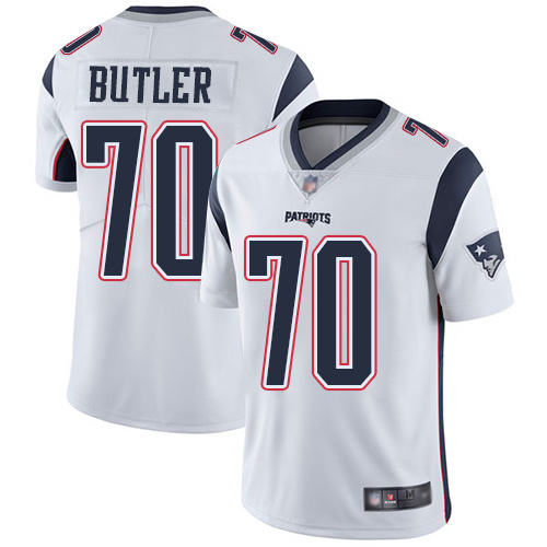 New England Patriots Football #70 Vapor Untouchable Limited White Men Adam Butler Road NFL Jersey